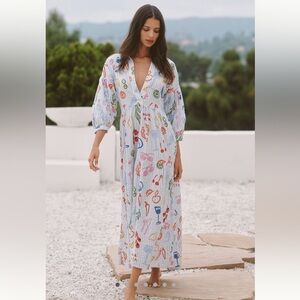 The Carolita Printed Tiered Shirt Dress by Anthropologie / Celandine